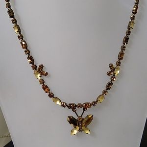 🦋Butterfly🦋 Earth tone SWAROVSKI Necklace